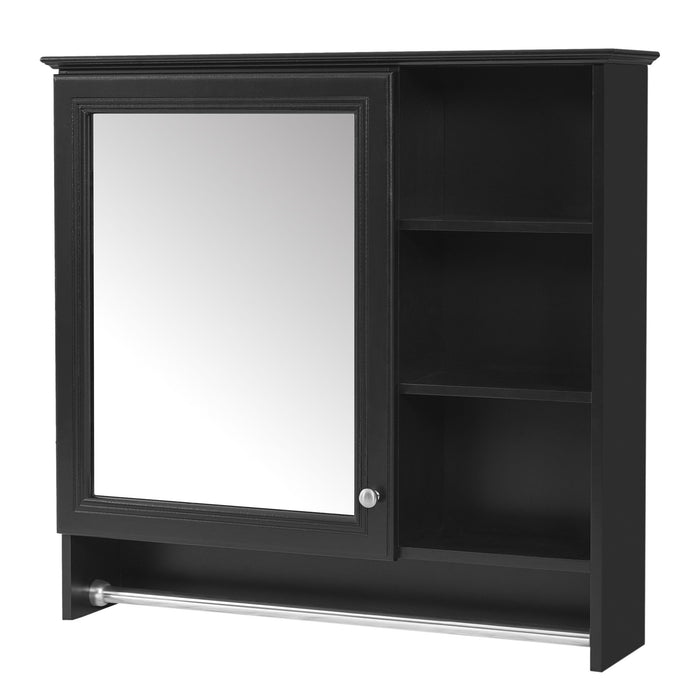 Wall Mount 2 In 1 Mirror Cabinet With Adjustable Shelf, Soft-Closing Hinges