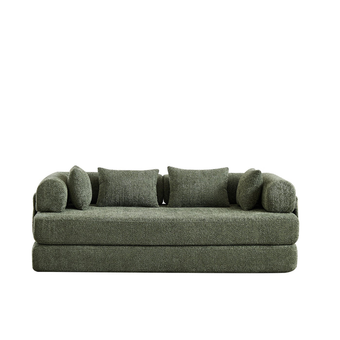 Convertible Sleeper Sofa Bed With Cylindrical Pillow
