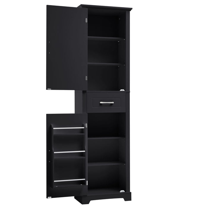 Tall Freestanding Bathroom Storage Cabinet With 2 Doors And Adjustable Shelves