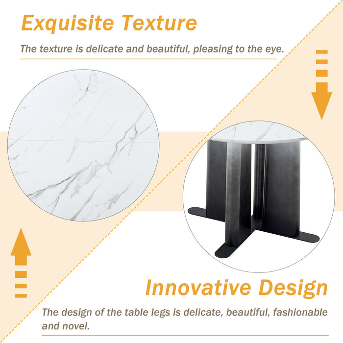 Round Dining Table With Cross Base, Modern Home Furniture