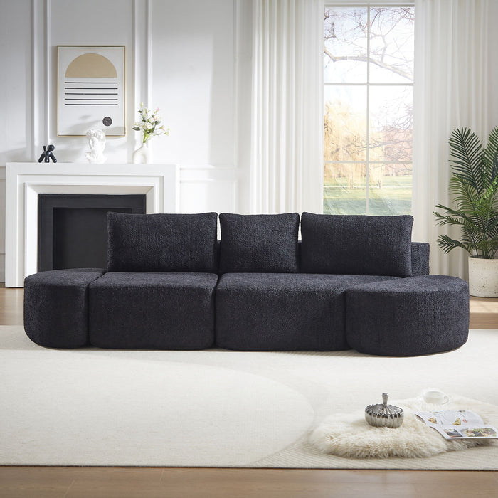 V - Shaped Modular Sofa Set With 3 Pillow