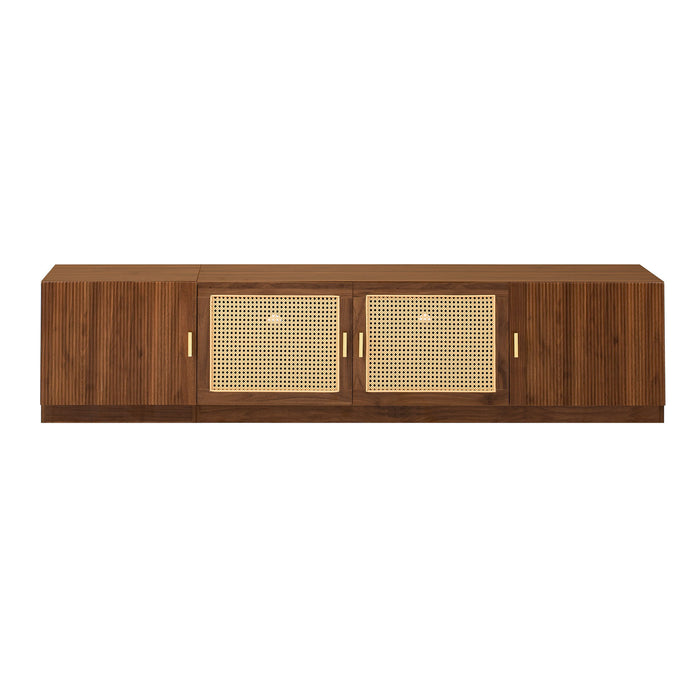 TV Stand, Media Console With Adjustable Shelves - Walnut