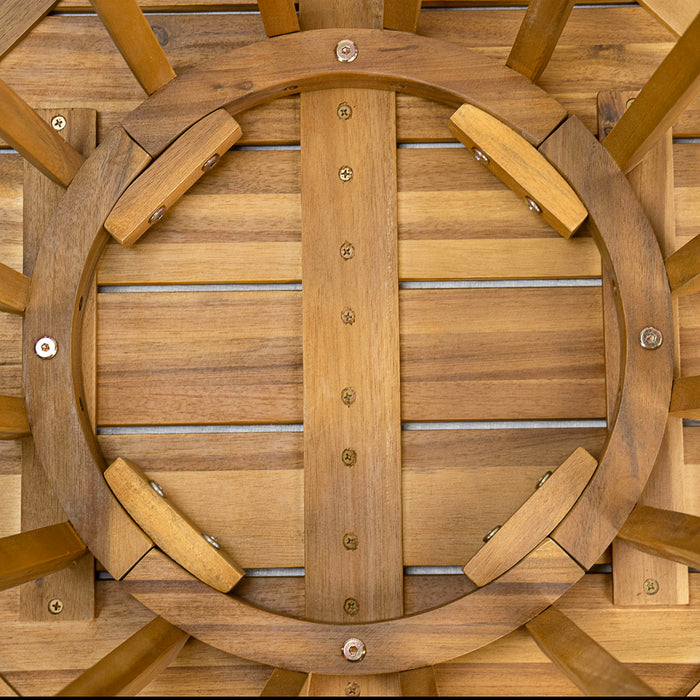 Outdoor Round Top Dining Table, Round Bistro Table - Teak