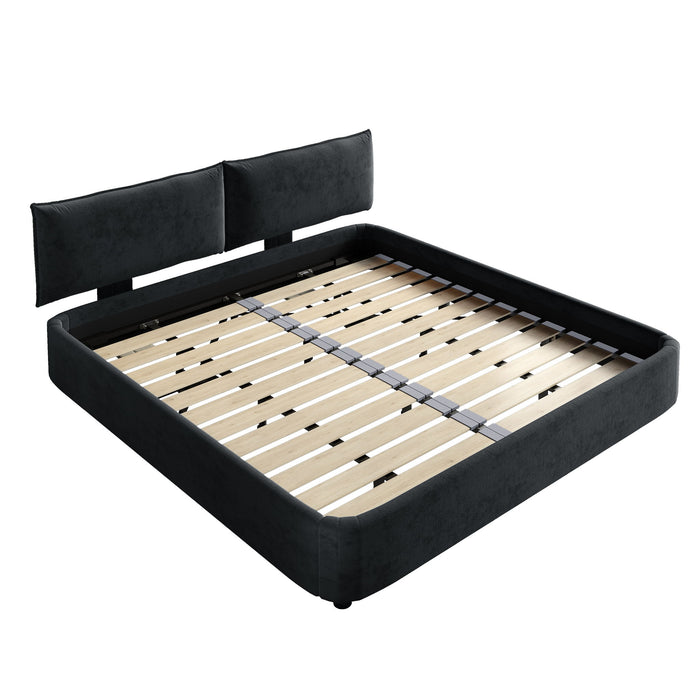 Cloud Bed Frame With Oversized Padded Movable Headboard