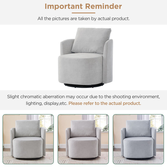 360° Modern Swivel Chair With Upholstered Curved Design