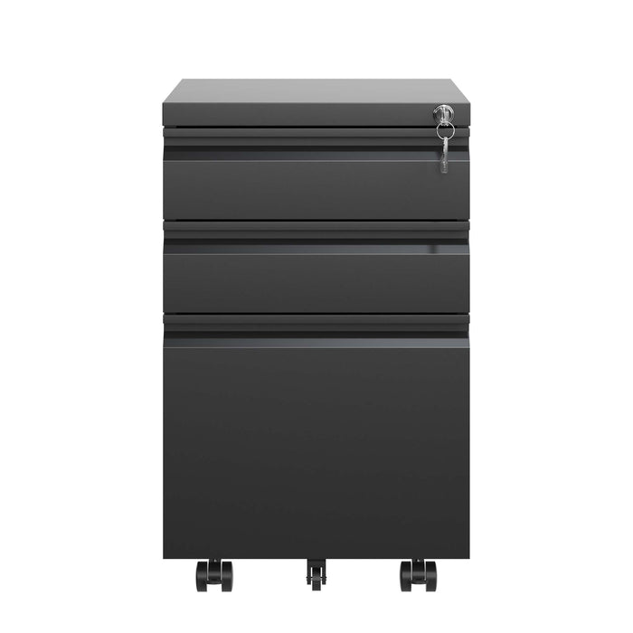 Metal Drawer Mobile File Cabinet With Lock For Home Office Organizer