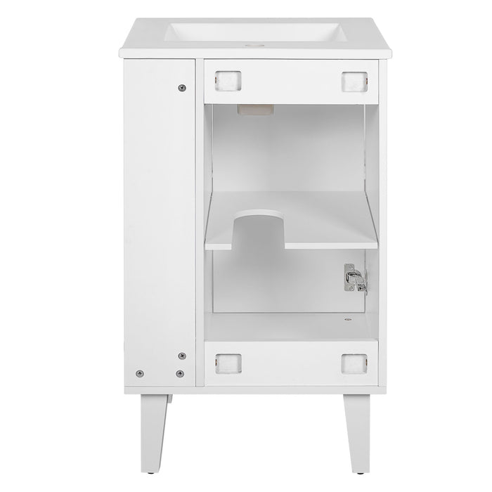 Bathroom Vanity With Sink, Soft-Close Door, Half-Moon Pulls