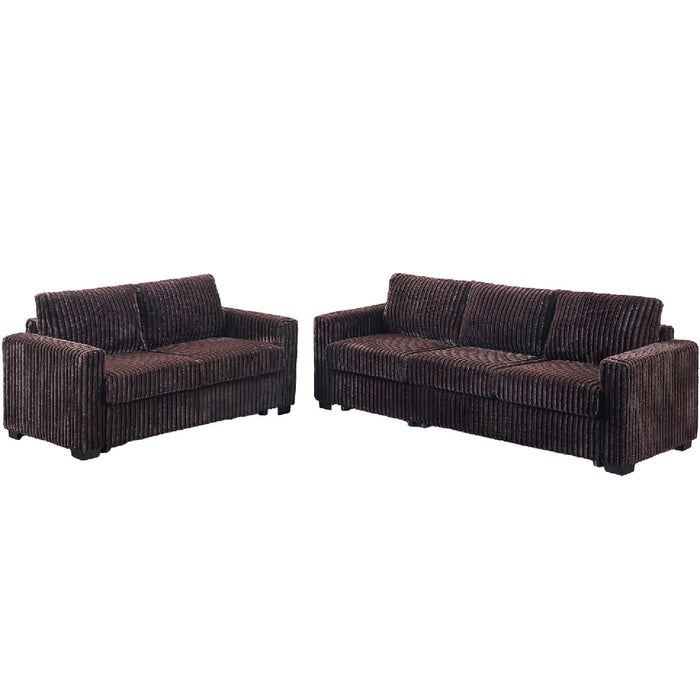 2 Piece Contemporary Style Sofa Set With Matching Pillows
