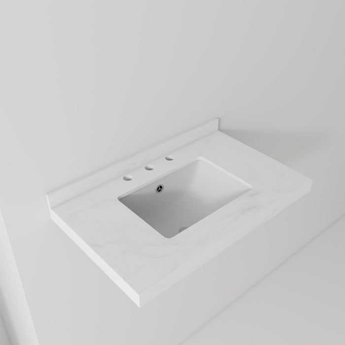 Basin Sink, 0.6" Ultra Thin Profile, Triple Faucet Holes, Sink Only