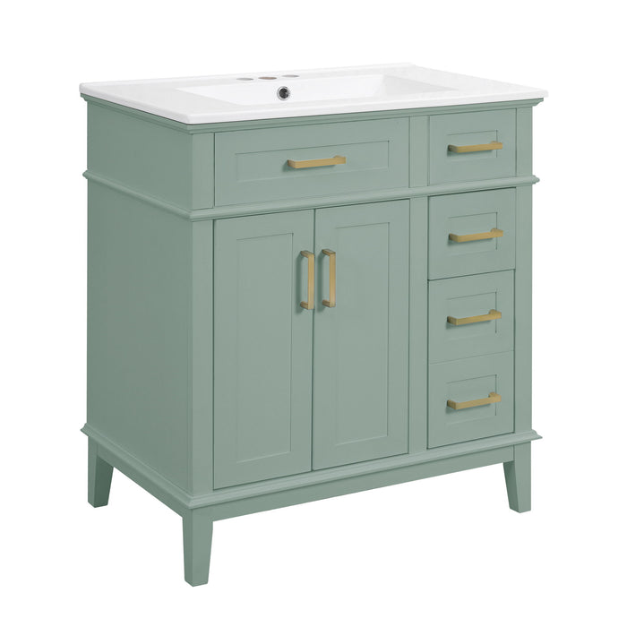 Modern Bathroom Vanity With Sink, Storage Cabinet, Soft Close Doors, Deep & Standard Drawers