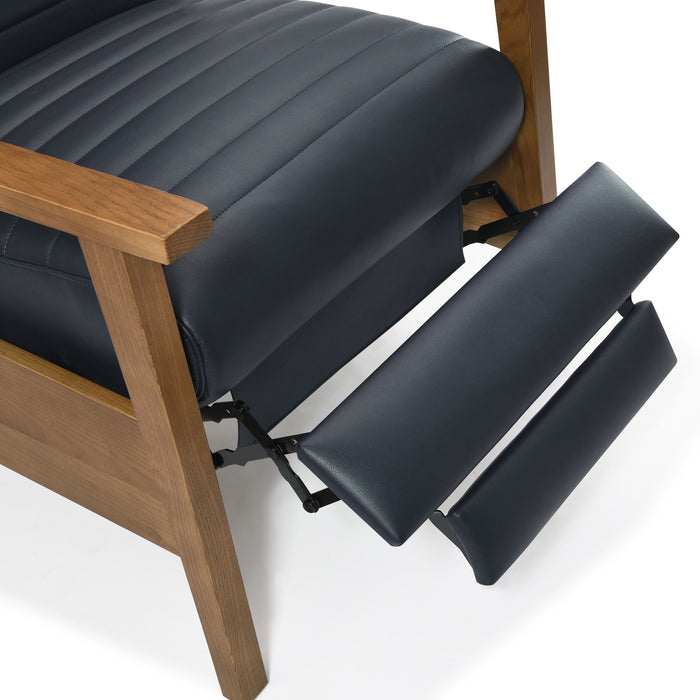 Asher - Modern Push Back Recliner With Wood Arms