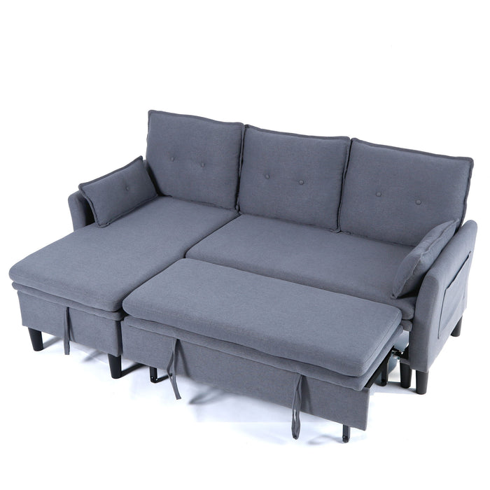 L-Shaped Reversible Chaise Sectional Sofa With Storage