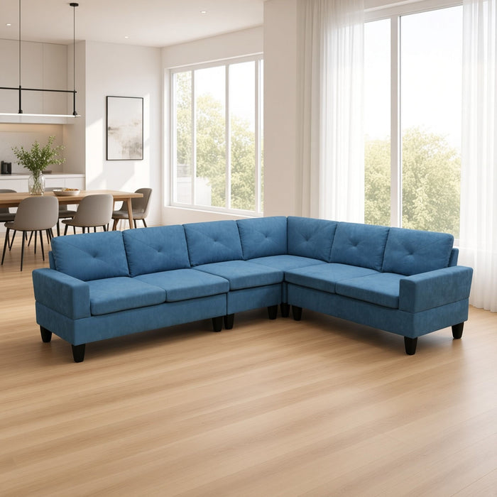 Modular L - Shaped Sectional Sofa 6 Seater 4 Piece Couch With Chaise