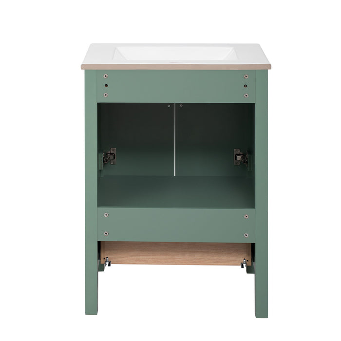 Bathroom Vanity With Sink Combo, Freestanding Storage Cabinet, Soft Closing Doors - Green