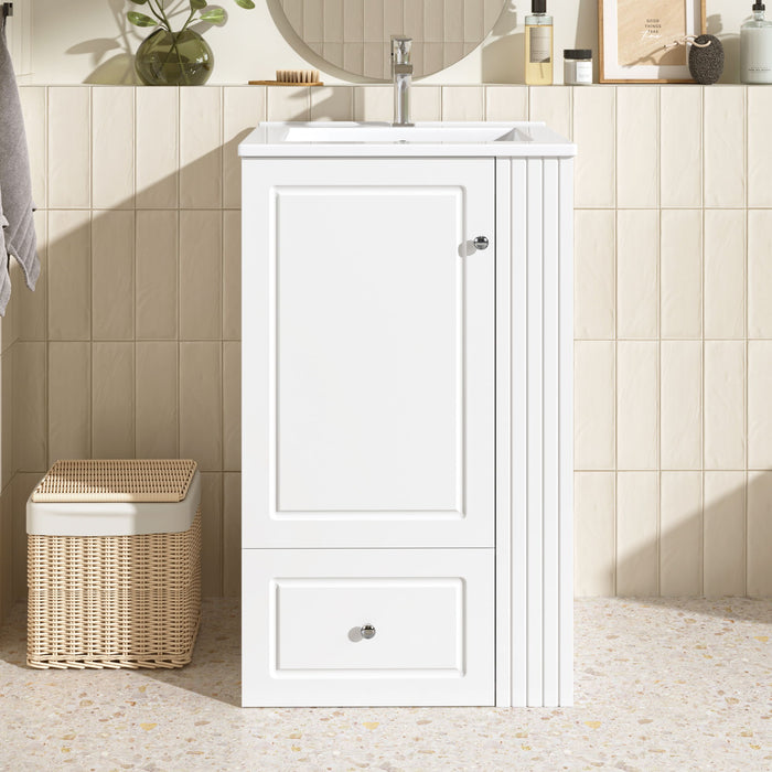 Modern Freestanding Bathroom Vanity With Sink, Soft-Close Drawer, Towel Bar