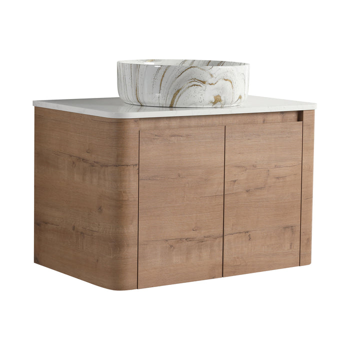 Wall Mounted Bathroom Vanity With Art Sink, 1 Soft Close Door