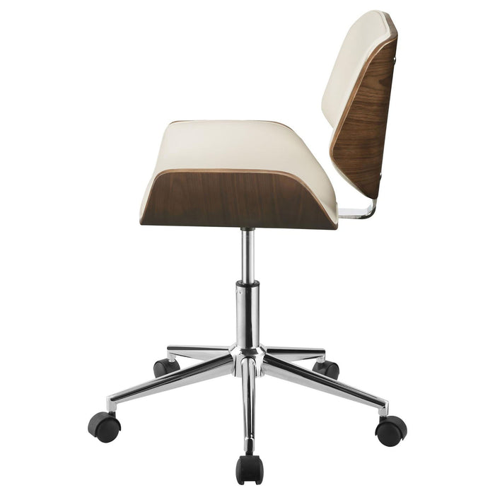 Ecru Swivel Office Chair Adjustable Height - Beige