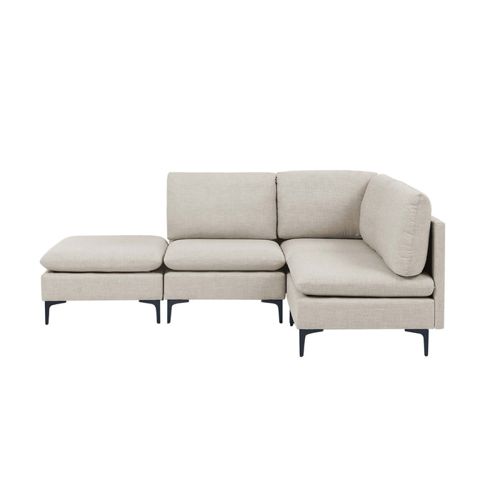 Upholstered Modular Sectional With Tall Legs, Medium Firm Seat