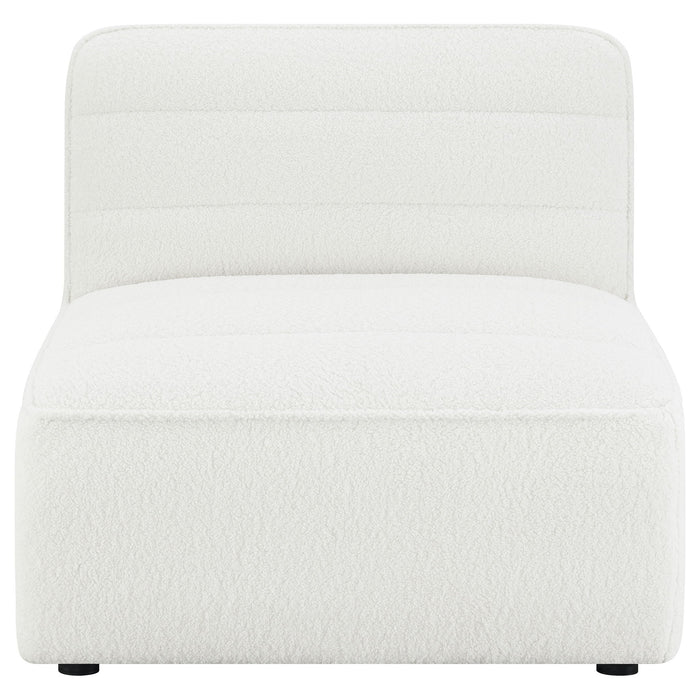Bonnie - Upholstered Armless Chair With Channel Tufting - Ivory