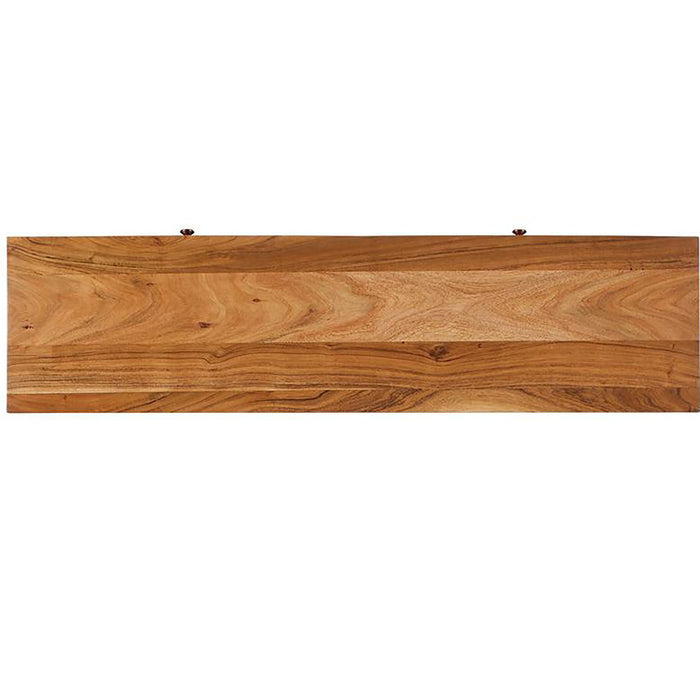 2 Drawer Console Table With Tapered Angled Legs - Brown