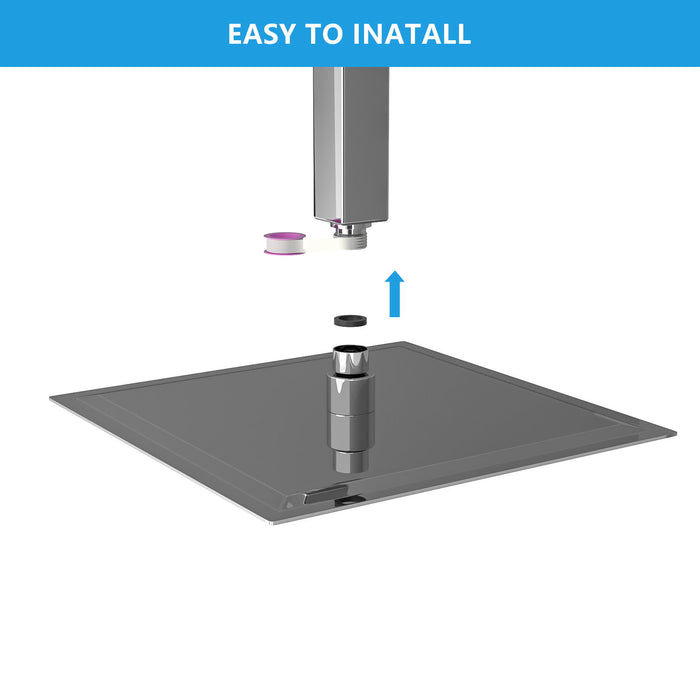 Ultra Thin Square Rainfall Shower Head Stainless Steel, Wall Or Ceiling Mount