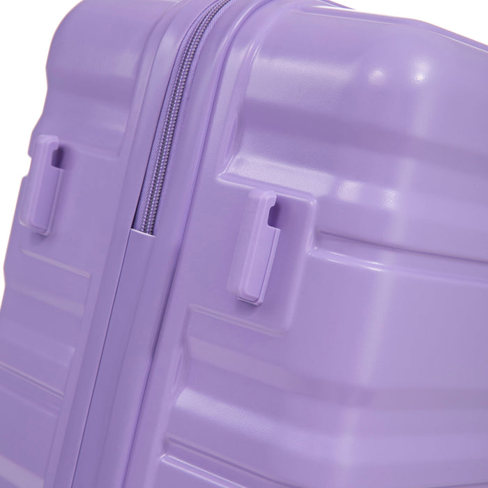 3 Piece 20" / 24" / 28" Spinner Luggage Set & Combination Lock, Durable Hard Shell With 360° Silent Wheels - Blue / Purple