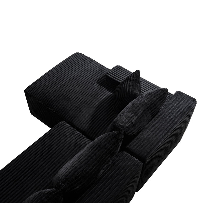 Cloud Modular Sectional Sofa Couch With L-Shape Chaise, Upholstered Couches For Living Room - Black