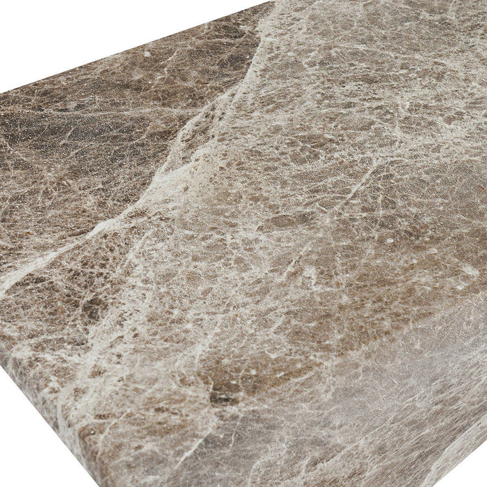 Adler - Outdoor Concrete Accent Table - Brown/Ivory