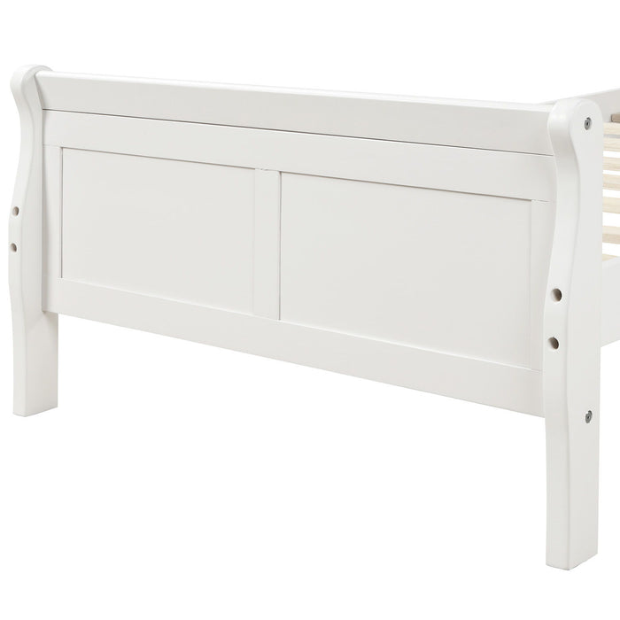 Platform Bed Frame Mattress Foundation Sleigh Bed With Headboard / Footboard / Wood Slat Suppor