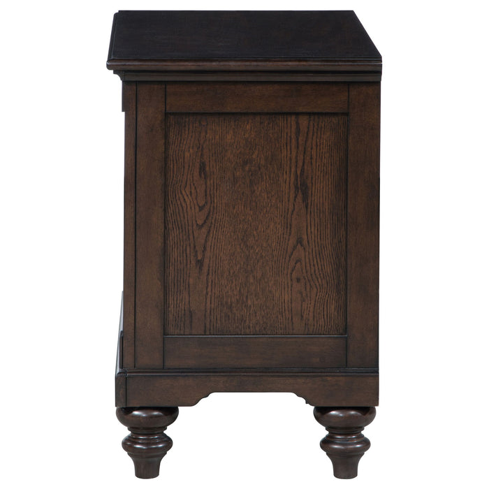 Berwick - 1 Drawer Nightstand With Open Cubby - Dark Oak
