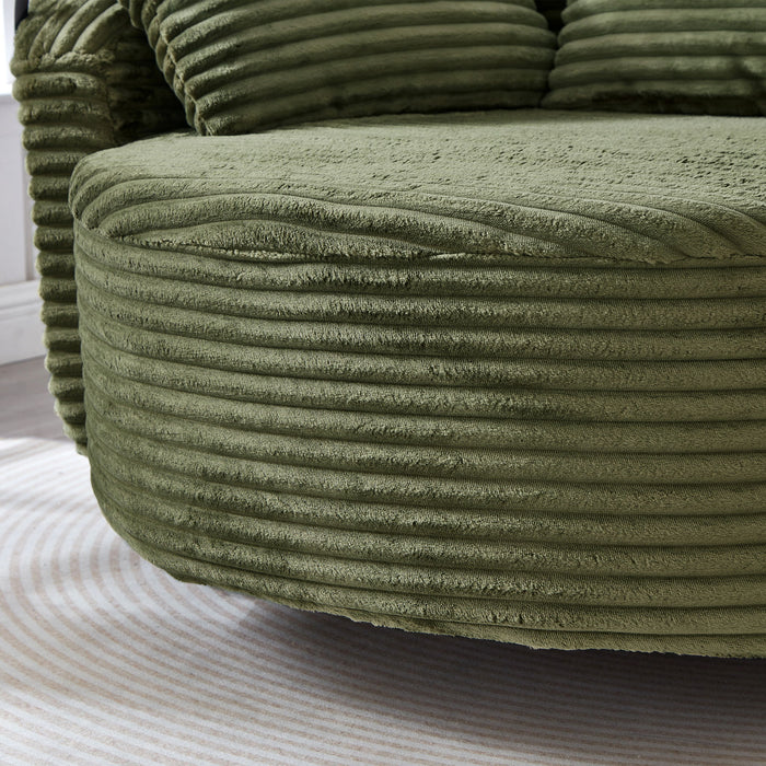 Swivel Accent Barrel Chair With Adjustable Phone Holder, 5 Pillows For Living Room