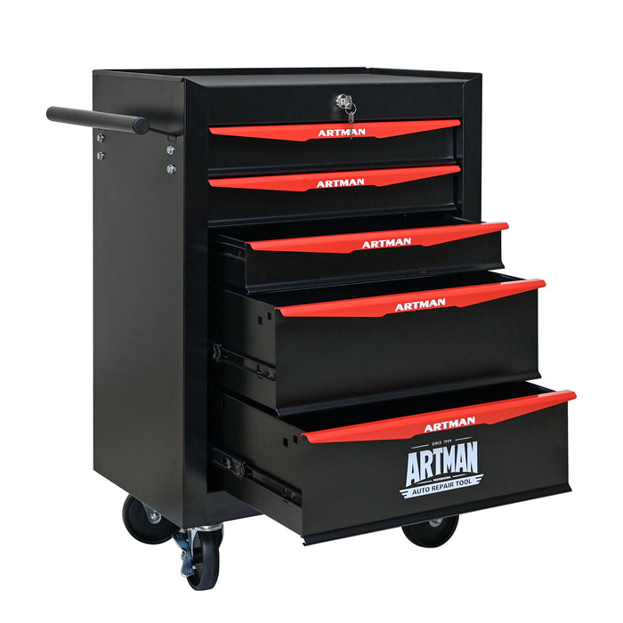 Rolling Metal Tool Chest With Drawers, Steel Storage Cabinet With Ball Bearing Slides
