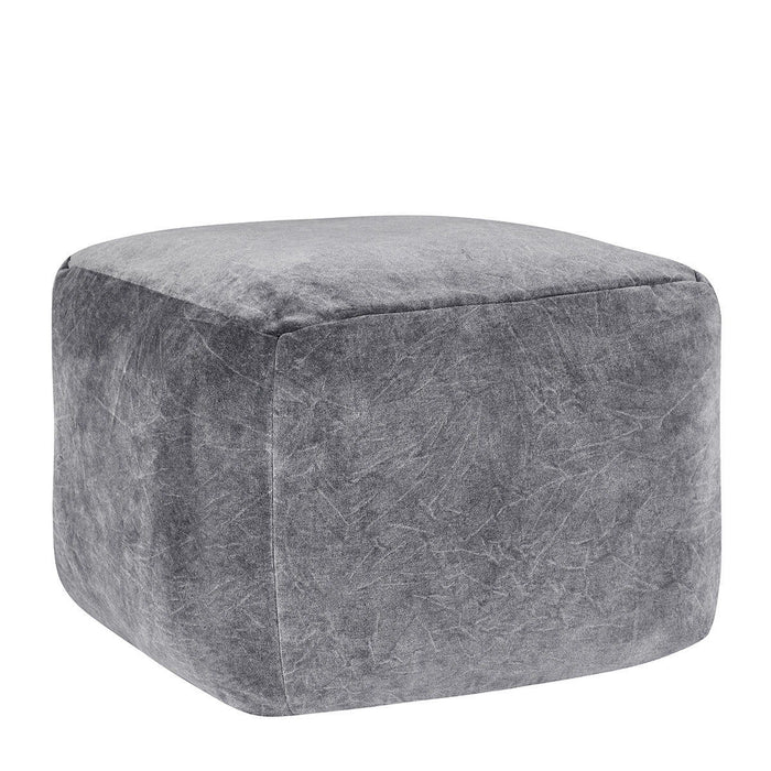 Heirloom - Velvet Pouf - Stone Gray