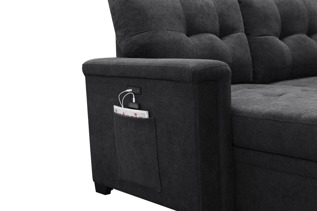 Kinsley - Sleeper Sectional Sofa Chaise With USB Charger And Tablet Pocket