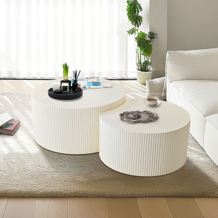 Wave Stripe Nesting Coffee Table (Set of 2)