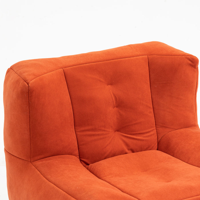 Modern Indoor Fluffy Bean Bag Chair With Memory Foam And Ottoman, Super Soft