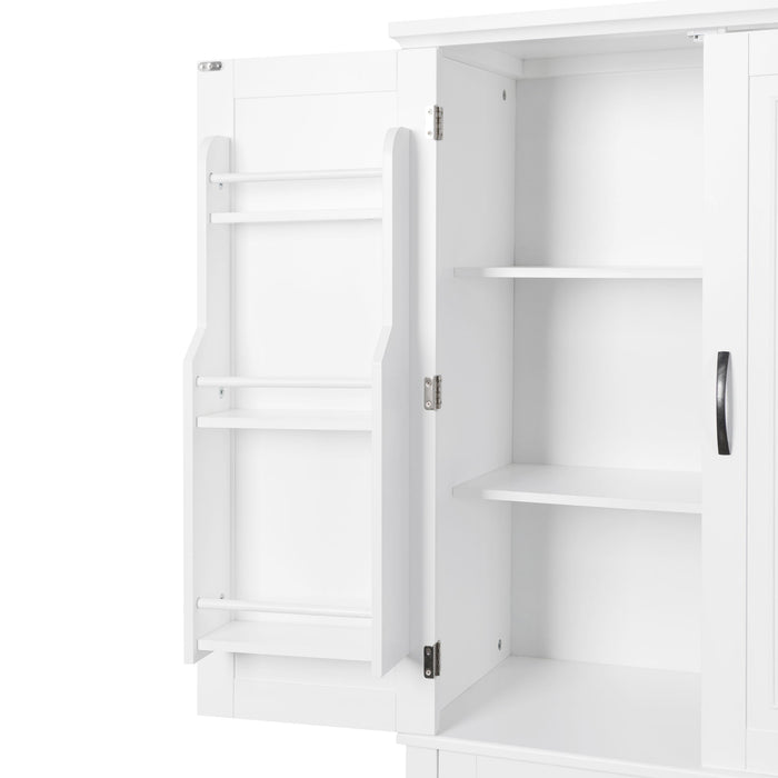 Bathroom Storage Cabinet With Doors And Drawer, Adjustable Shelf