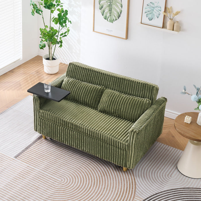 Pull Out Sofa With Movable Tabletop And USB Ports