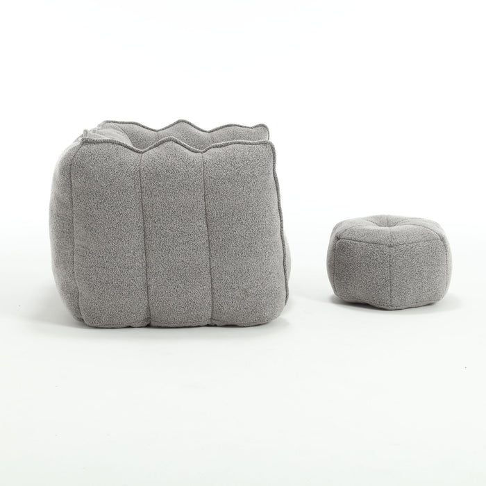 Soft Chenille Bean Bag Chair With High Resilient Foam