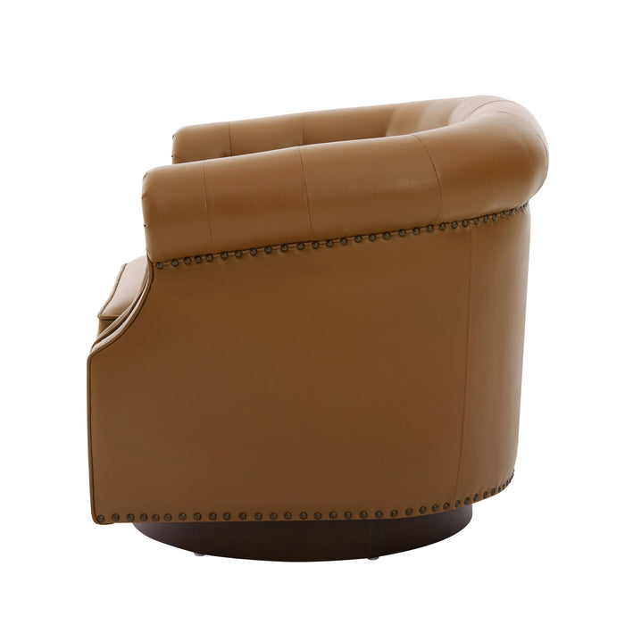 360° Swivel Accent Chair With Curved Back