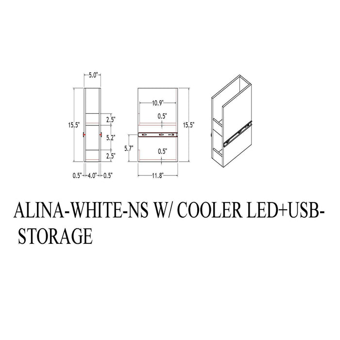 Adelaide - Nightstand With Cooler And Speaker - Gray / Black