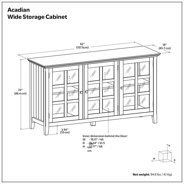 Acadian - Wide Storage Cabinet Handcrafted