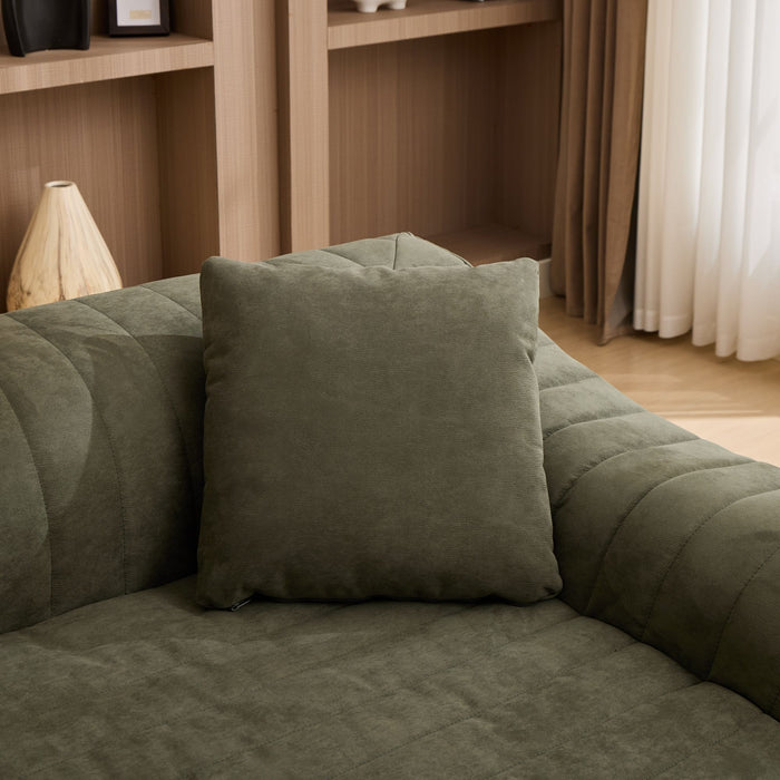Oversized 2 Seater Loveseat With 2 Decor Throw Pillows, Deep Seat Sofa For Living Rooms