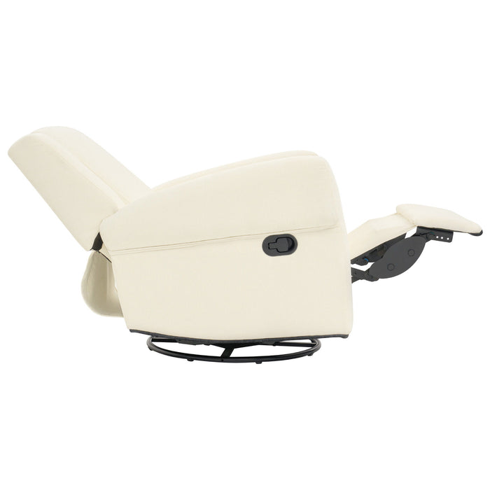Manual Recliner Chair With Swivel Rocker Function, Dual Recline Angles