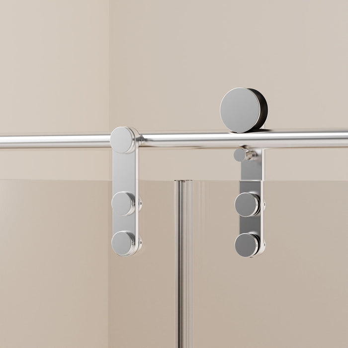 Frameless Single Sliding Shower Doors With Towel Rail & Handle