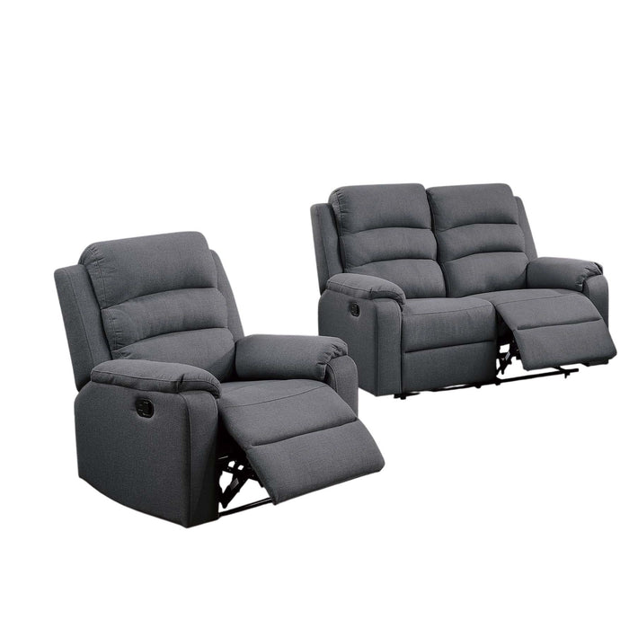 2 Piece Living Room Set With Manual Reclining Loveseat And Recliner