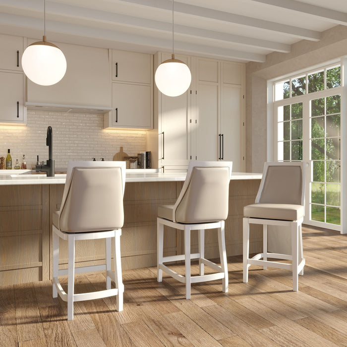 Modern Swivel Stool With Tall Back
