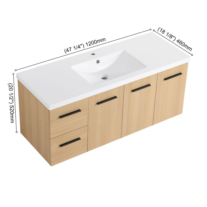 Floating Bathroom Vanity With Sink, Modular Cabinet