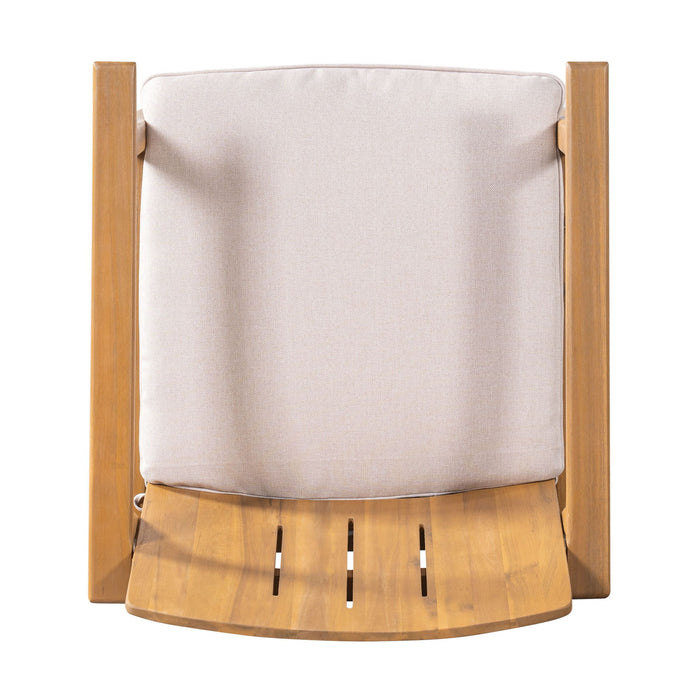 Outdoor Dining Chairs (Set of 2) - Beige / Teak