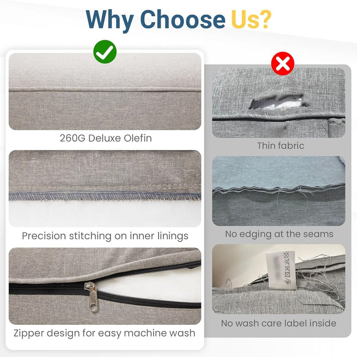 All-Weather Patio Ottomans With Thick Cushions (Set of 2)